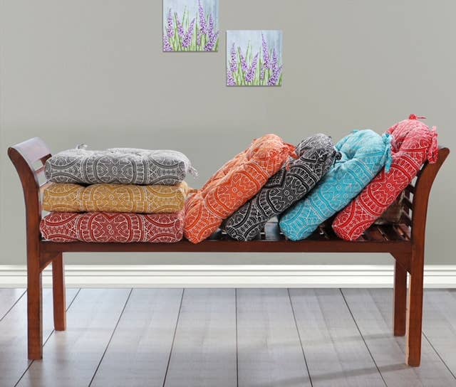 COZY HOMES COLLECTION - Wholesale Chair Cushion - Handmade Cotton Chair Pad Cushion 16" Pads with Ties9