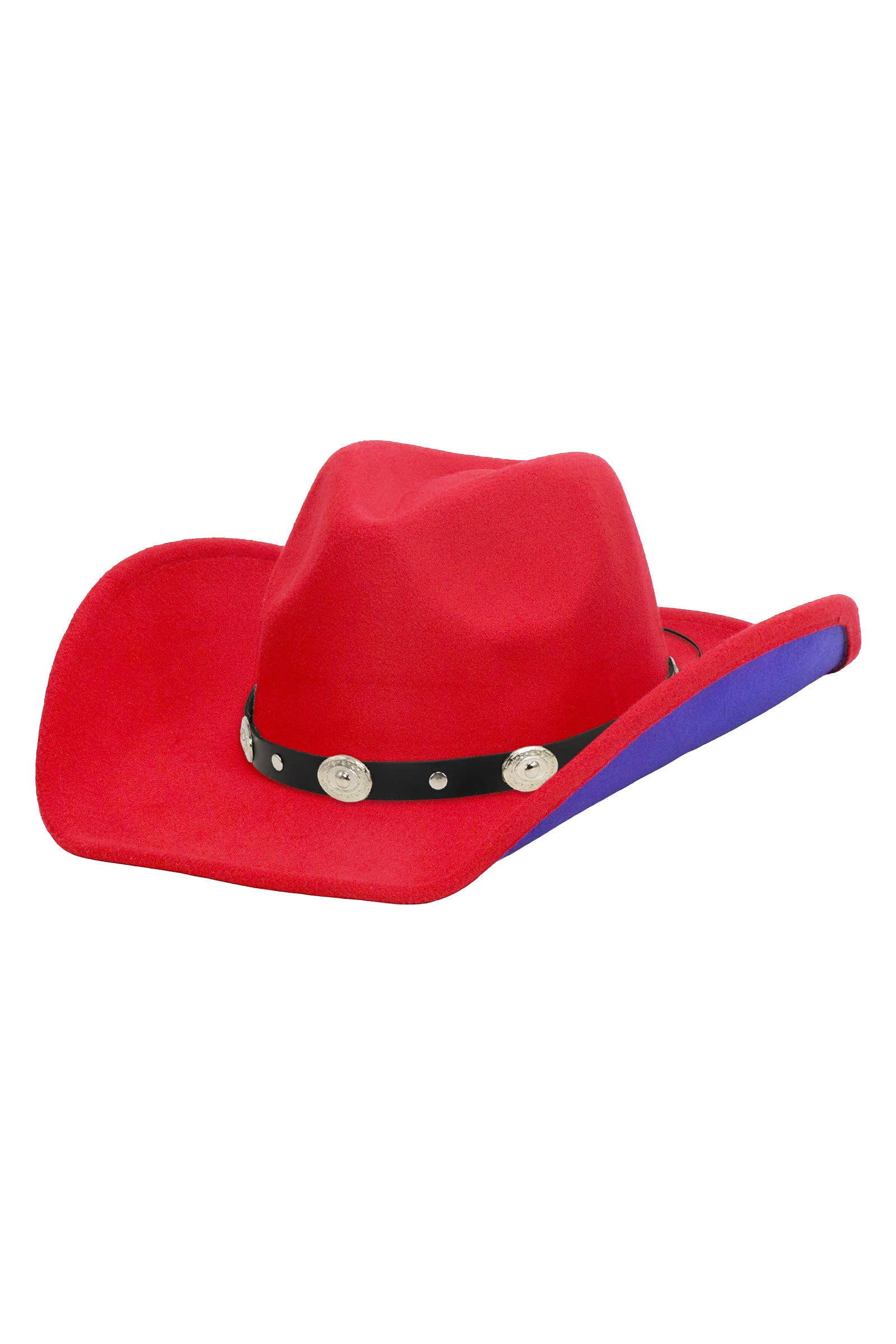 Cap Zone - Wholesale Cowboyhoed - Uniseks - Concho-riem tweekleurige cowboyhoed van imitatievilt14