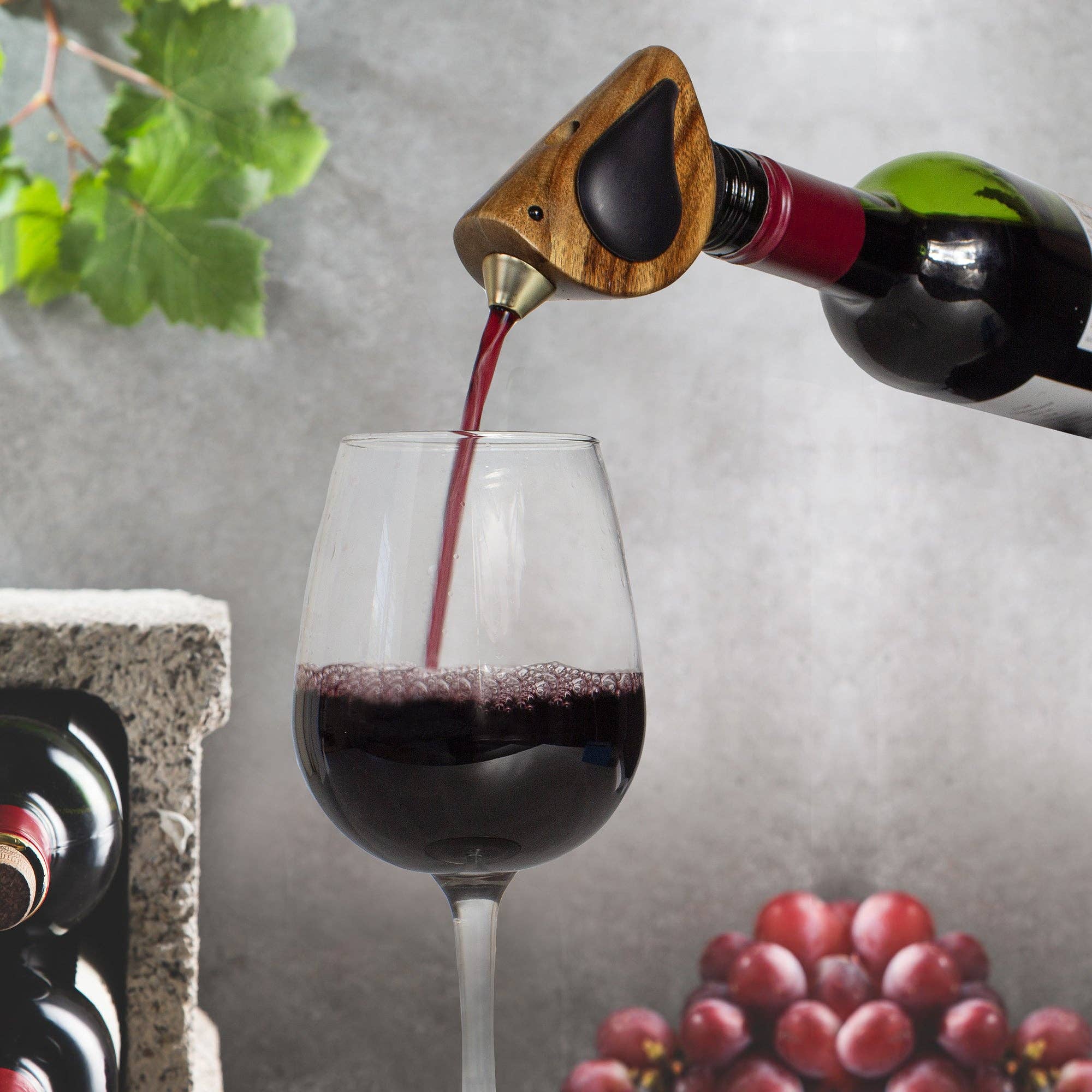 Totally Bamboo – Rolha de vinho por atacado – Songbird Specialties® "Cantor" Vertedor de Garrafas de Vinho, Preto2