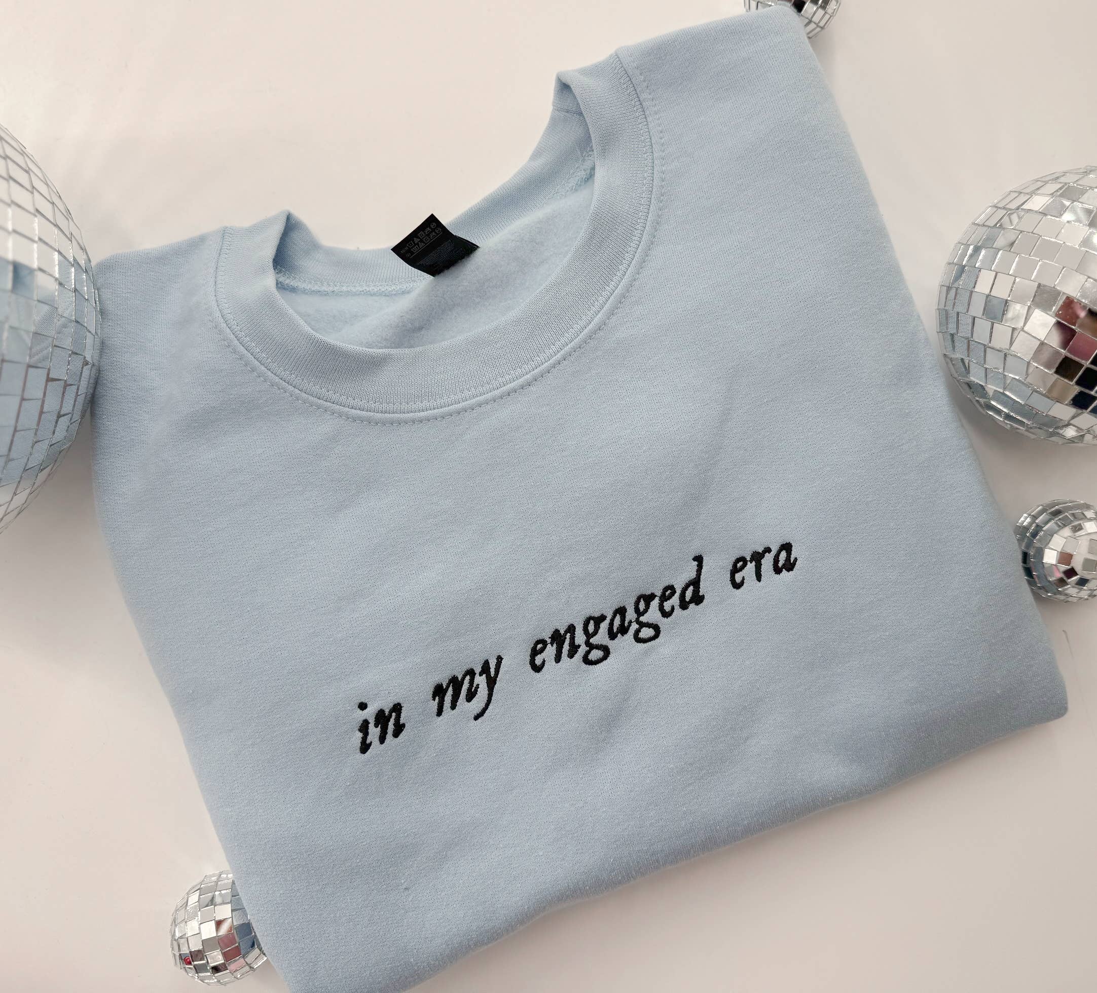 Bash - Wholesale Graphic Sweatshirt - Women's - In my engaged era, Embroidered, Bridal Apparel, Bride Shirt1