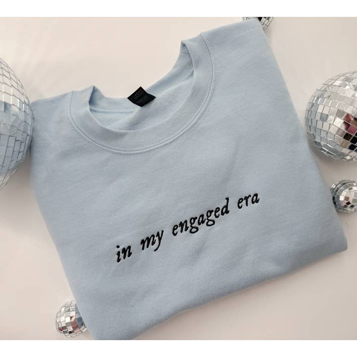 Bash - Wholesale Graphic Sweatshirt - Women's - In my engaged era, Embroidered, Bridal Apparel, Bride Shirt1