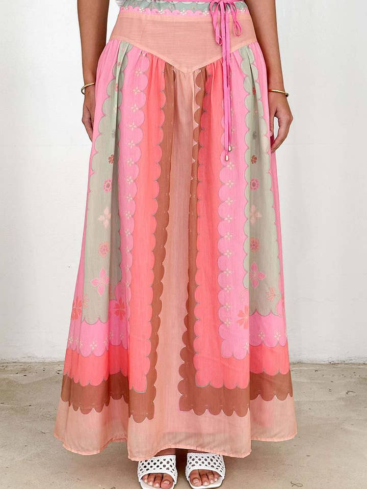 Boho Patterned Maxi Skirt for wholesale by EmberLoom