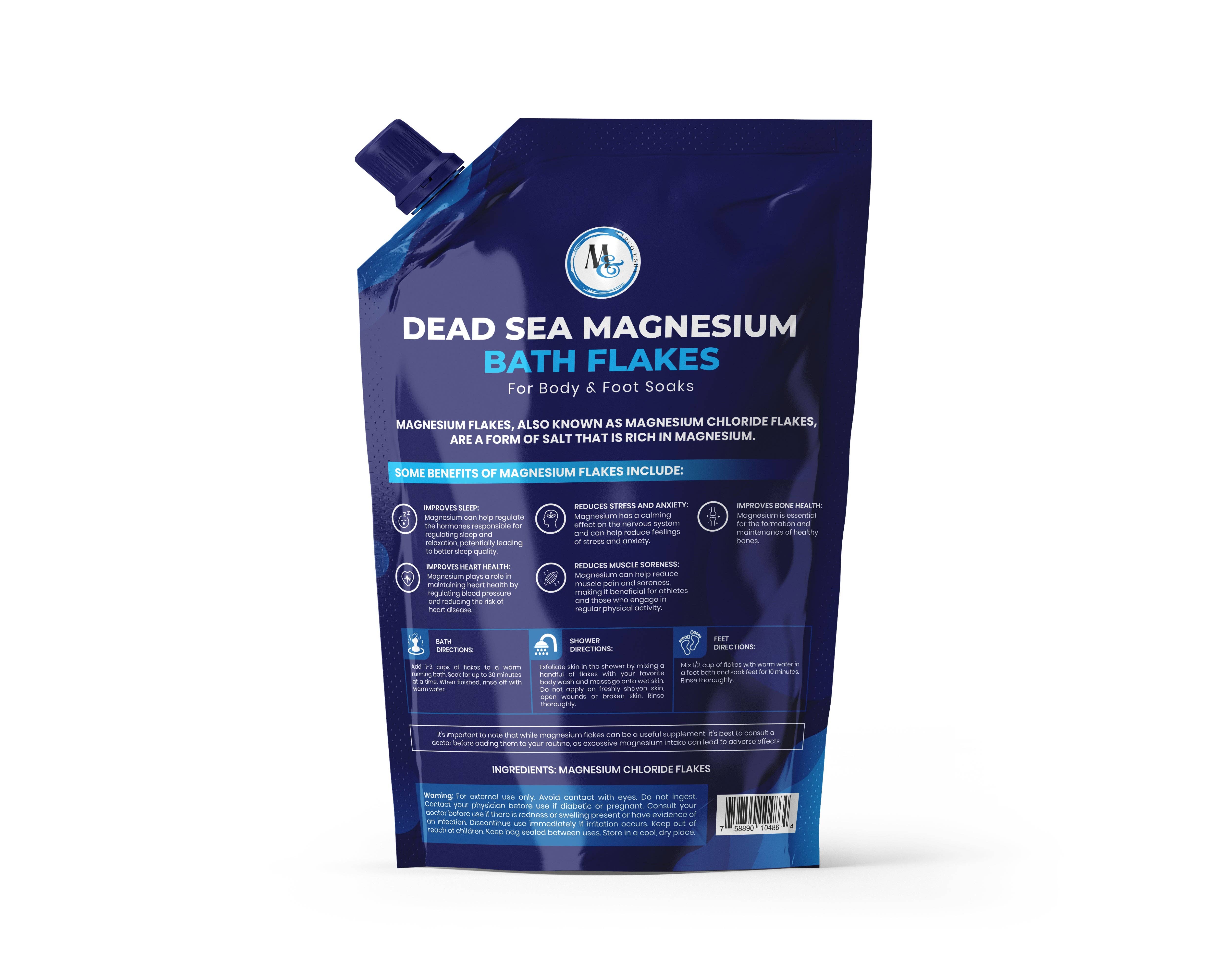 Marco Esra - Wholesale Bath salts - Dead Sea Magnesium Flakes Bath Salts 2lb. - Superior Alternative to Epsom Salt - Premium Mineral Supplements for Muscle Relief, Aches - Raw and Pure Sourced Natural Salts, Relaxing Bath Foot Soak1