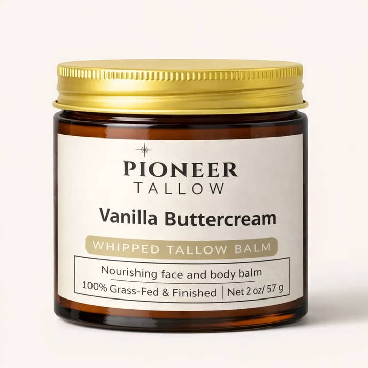 Vanilla Buttercream - Grass-Fed Whipped Tallow Moisturizer for wholesale by Pioneer Tallow