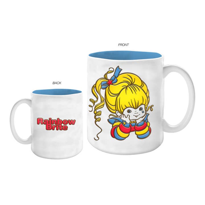 Rainbow Brite Hands Pose Wax Resist 17oz Ceramic Pottery Mug for wholesale by Silver Buffalo