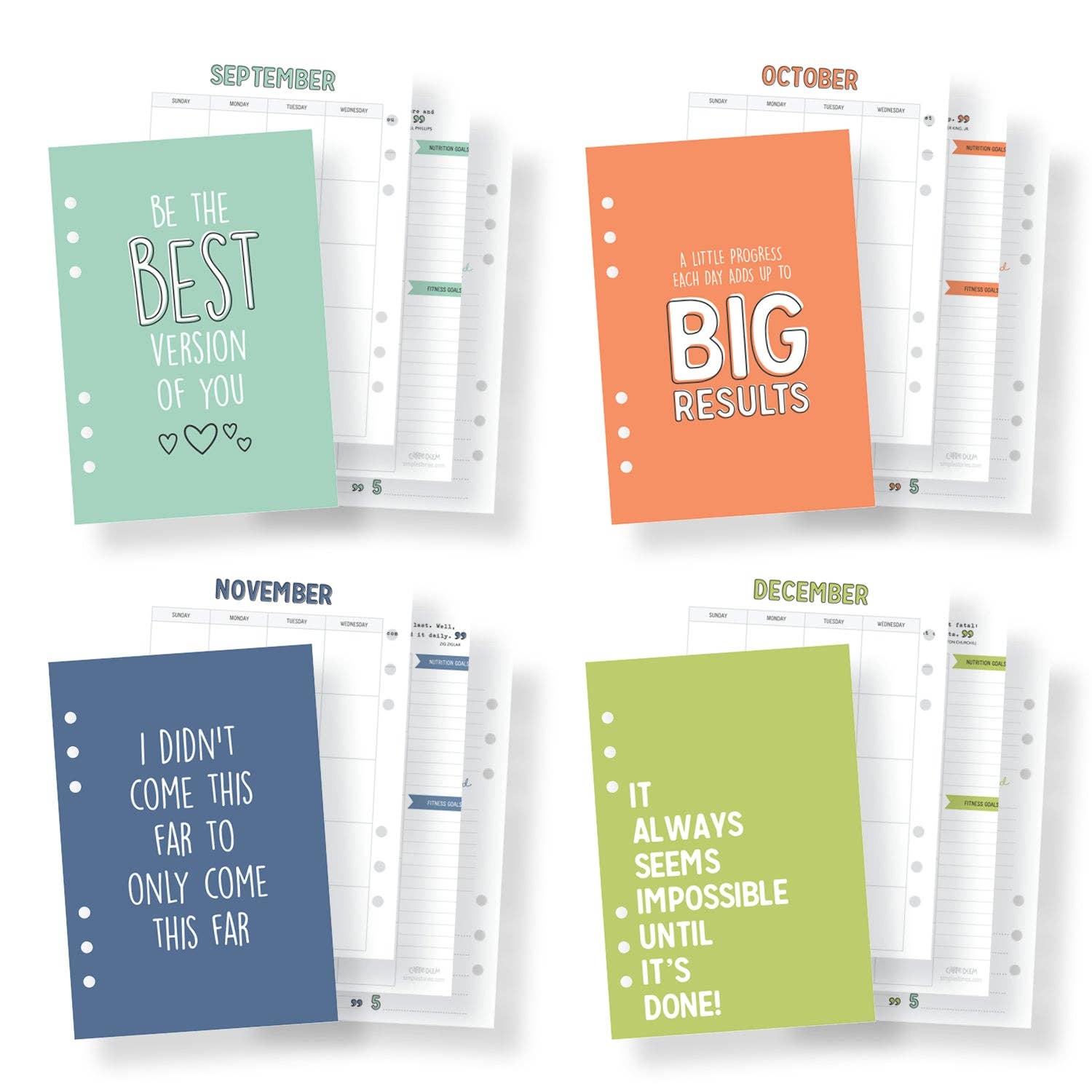 Pukka Pads North America – Agenda por atacado – Inserções de planejador Fitness A50