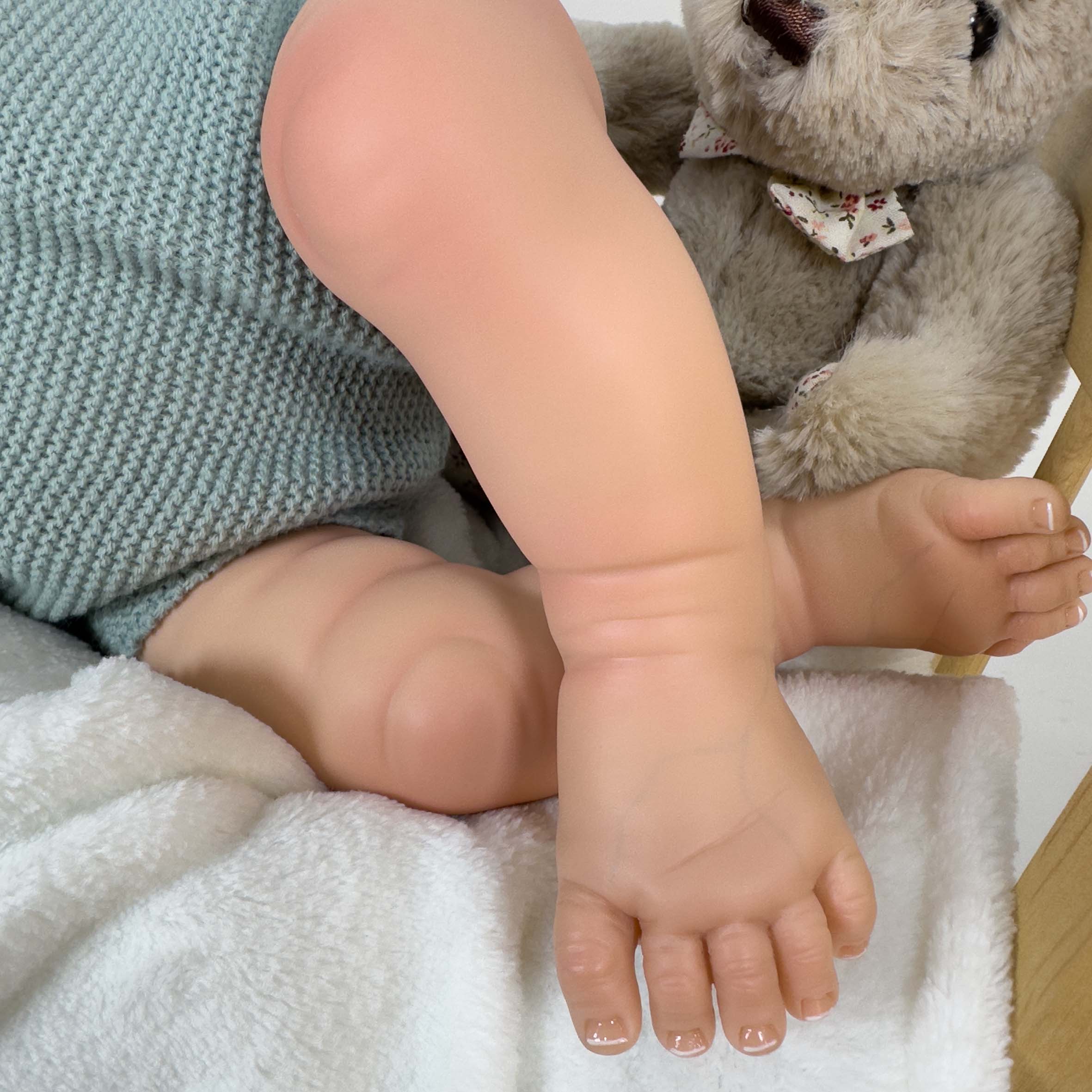 Nines Artesanals d'Onil Dolls - Vente Poupée – enfant - POUPÉE SANDRA PREMIUM REBORN VERTE YEUX FERMÉS7