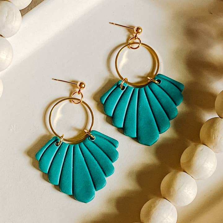 Fan Dangles for wholesale by Happily Handmade Clay