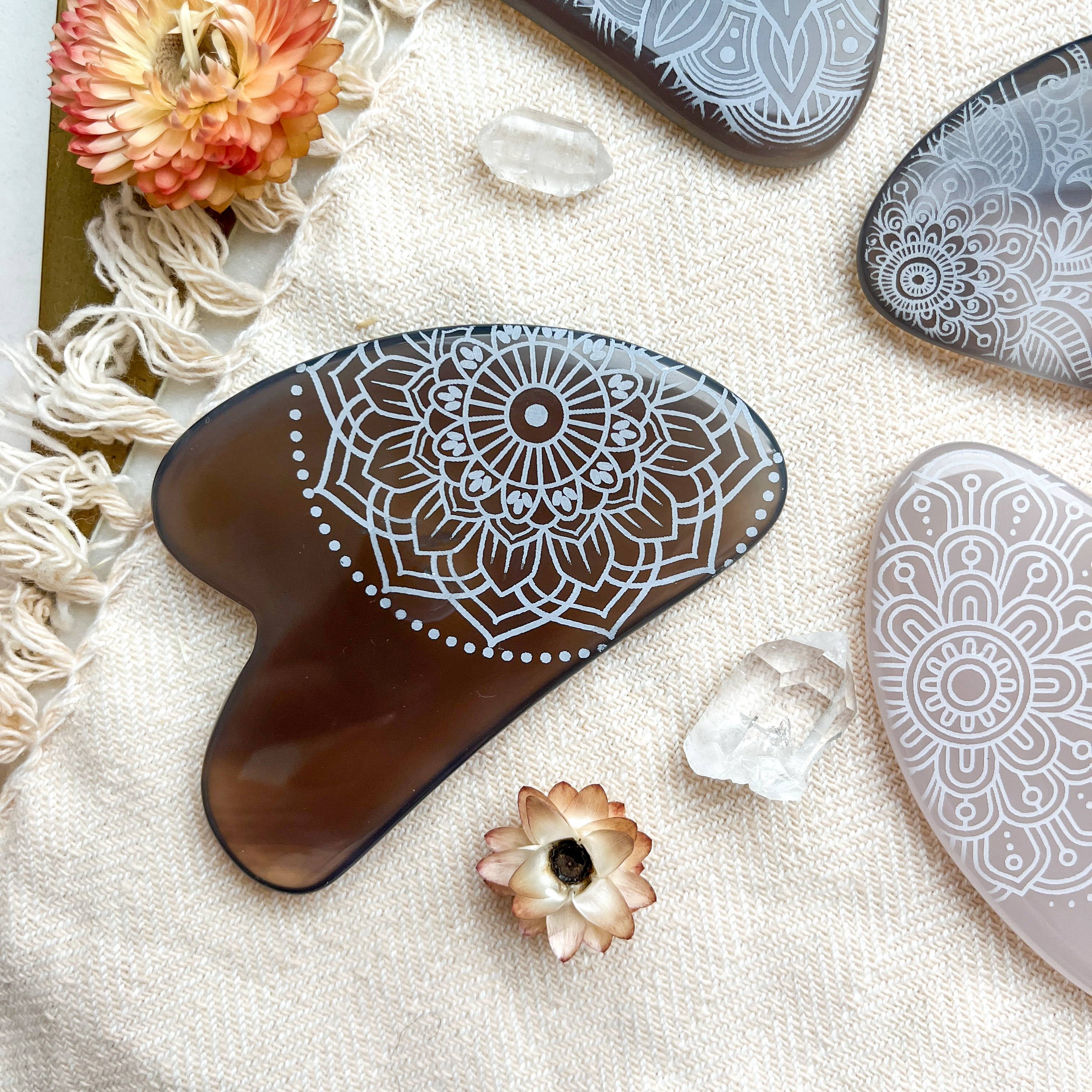 Fractalista Designs - Wholesale Gua Sha Tool - Agate Carnelian Gua Sha Stone Facial Massage Wand Spa Gift7