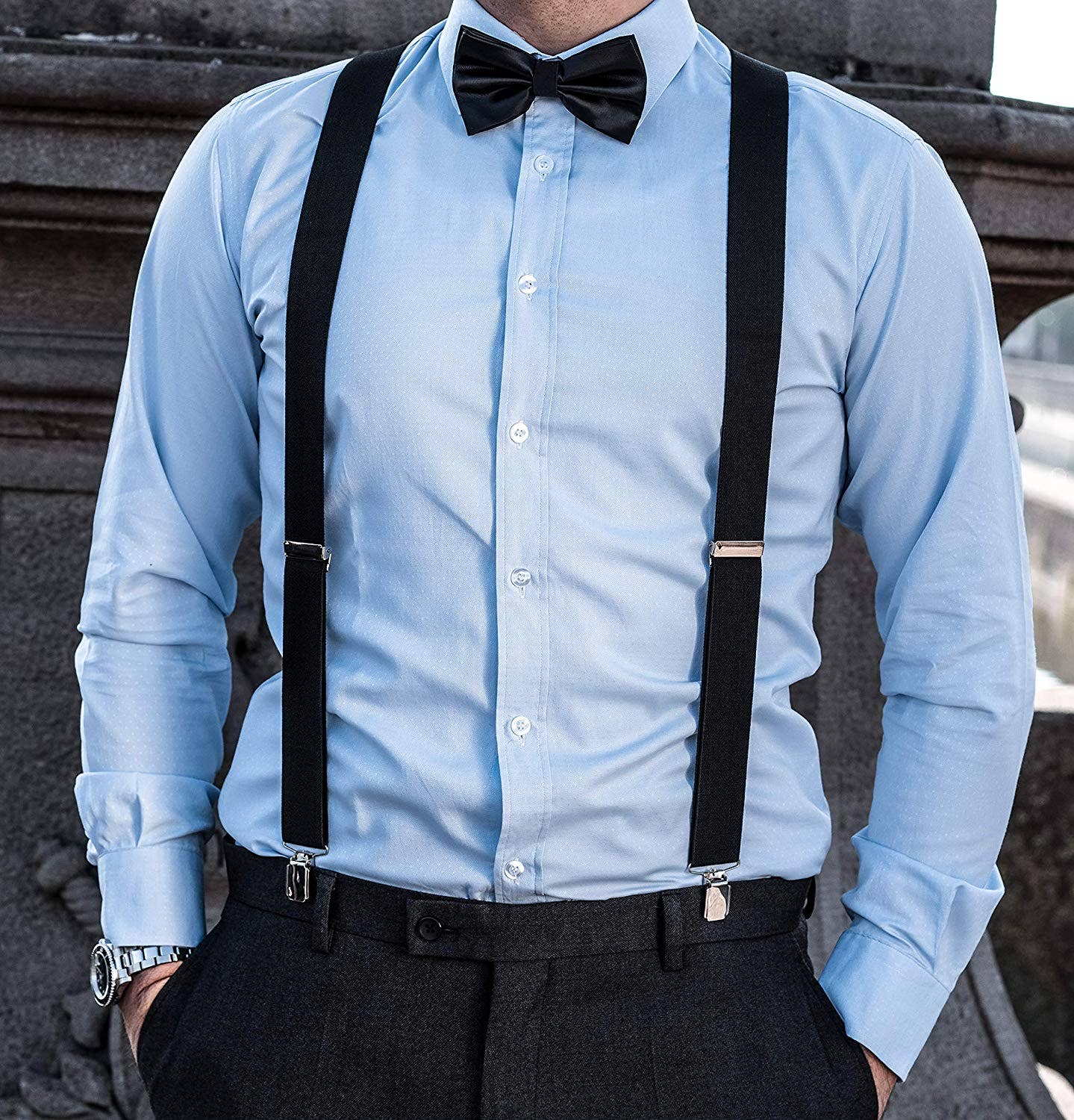 Massi Morino - Wholesale Suspenders - Men's - Braces with bow tie | Set for men6
