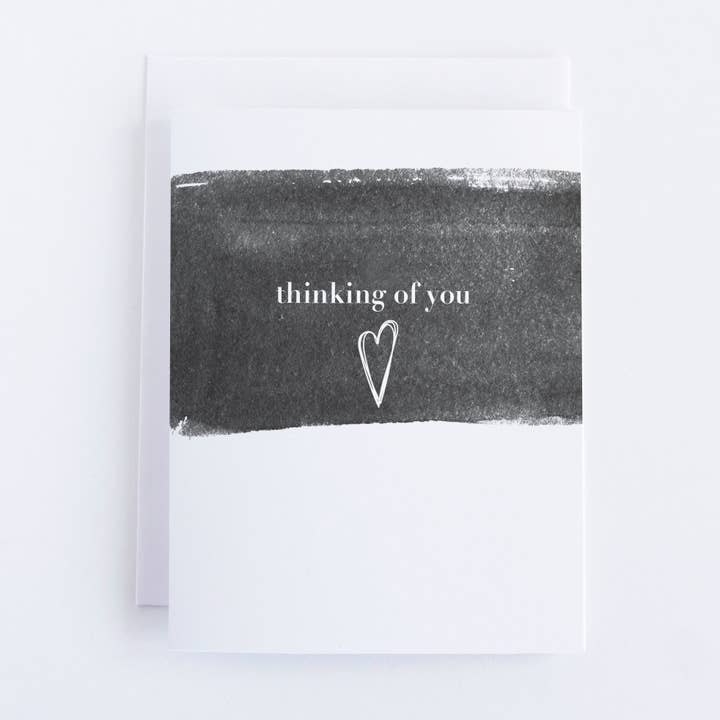„Tænker på dig“ Lykønskningskort for engroshandel hos Paperie by MJ