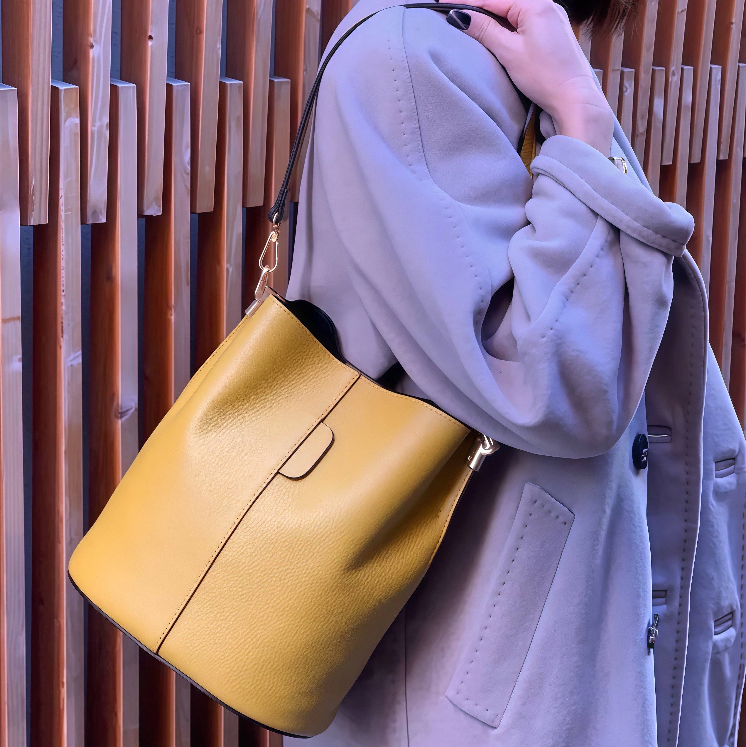 MODARNO - Venta al por mayor Bolso con correa - Mujer - Bolso tipo bucket Giulia de cuero Dollaro genuino MODARNO5