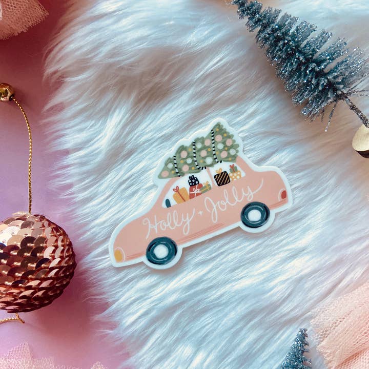 Makerie Day - Wholesale Sticker - Holly Jolly Christmas Car Sticker