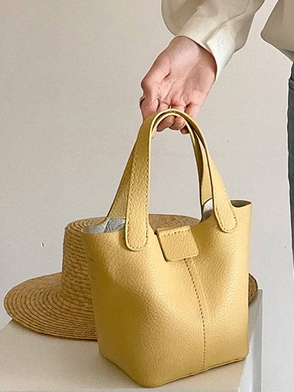 VividLux - Wholesale Tote Bag - Women's - Simple Casual Chic PU Solid Color 2 Pieces Bags Accessories5