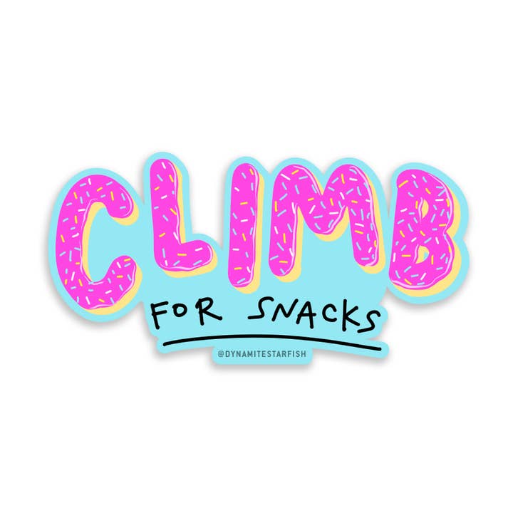 Klettern für Snacks - 3" Wetterfester Kletteraufkleber für den Großhandel von Dynamite Starfish