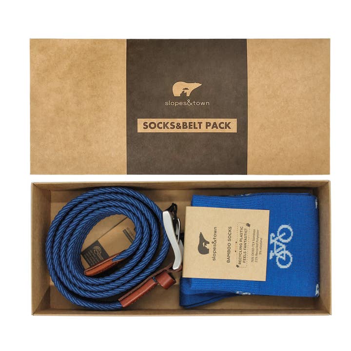 Gift Box Fahrradsocken Jan und Sky Blue für den Großhandel von Slopes&Town
