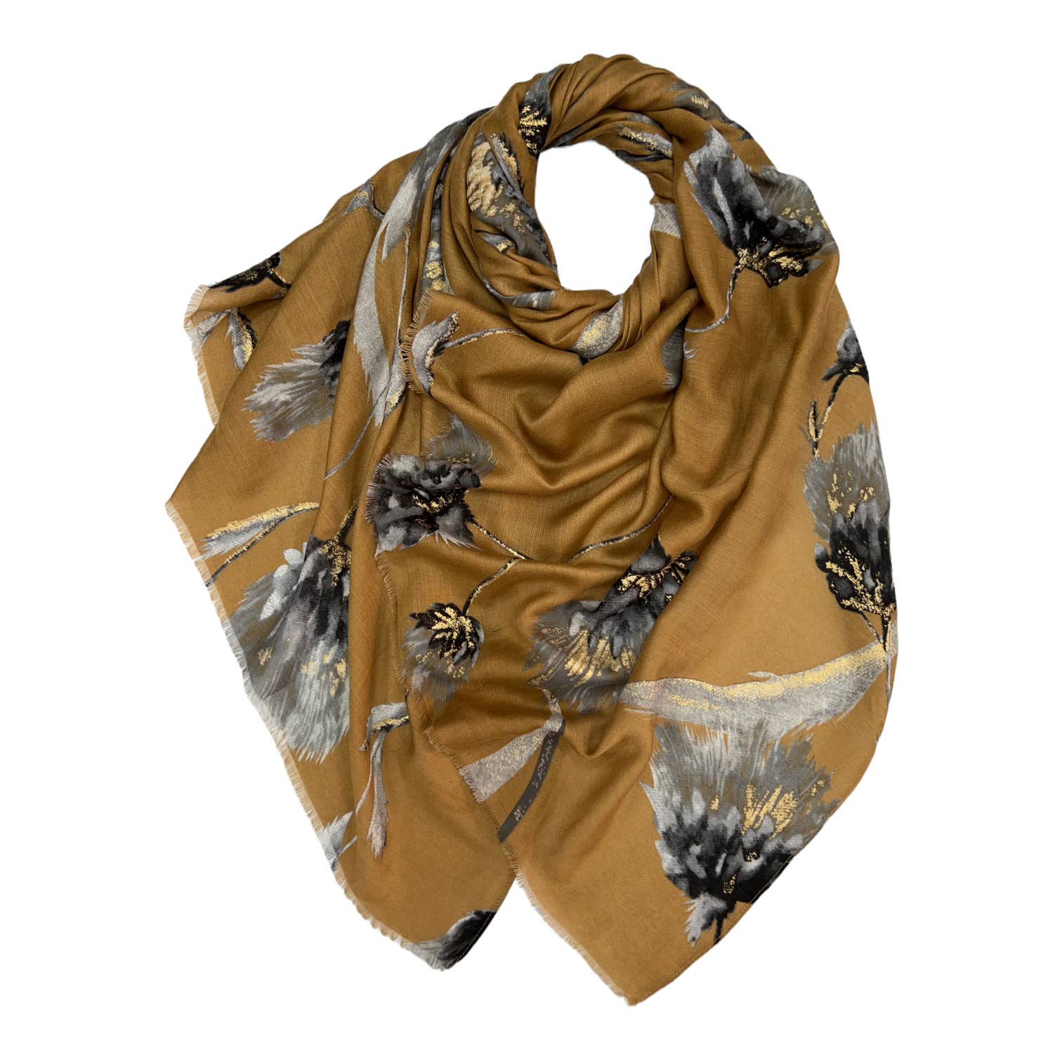 London Scarves - Wholesale Scarf - Women's - Dusty miller flower print on medium weight scarf14