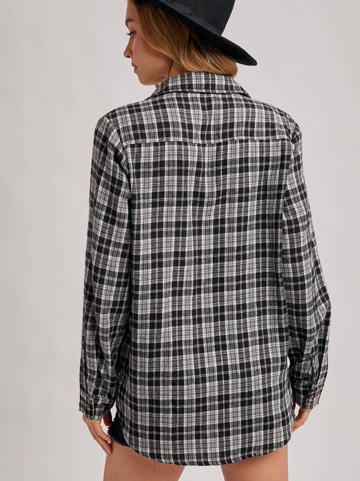 Bluivy - Wholesale Shirt - Women's - BUTTON DOWN PLAID SHIRT WITH POCKETS - 4TH OF JULY37