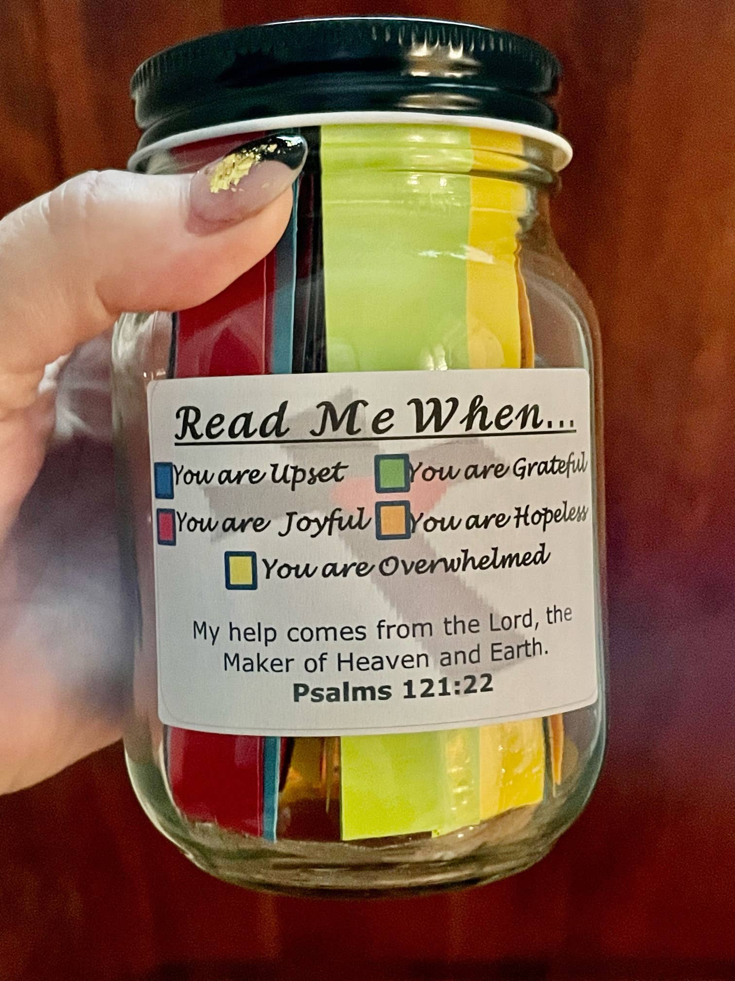 Joy Sparks Designs - Vente Pots - Bocaux Versets Bibliques codés par couleur selon les émotions6