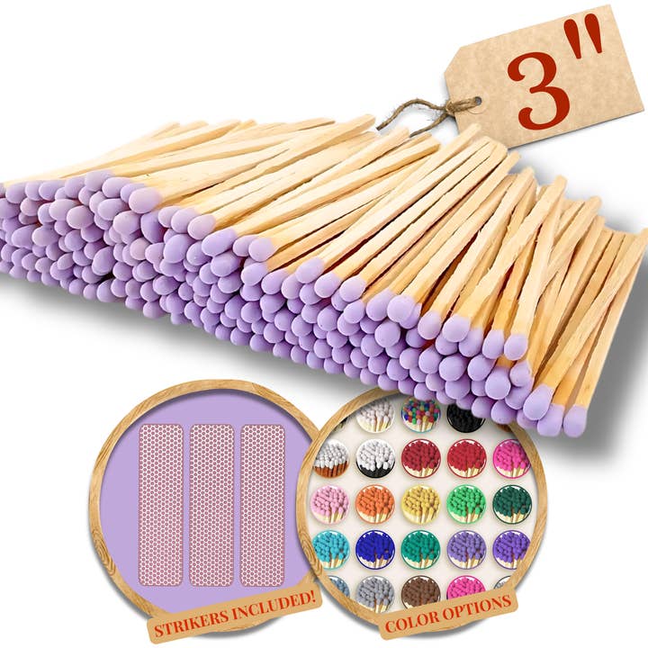 Matches USA - Wholesale Matches - 3" Color Wooden Safety Matches Match Bulk1