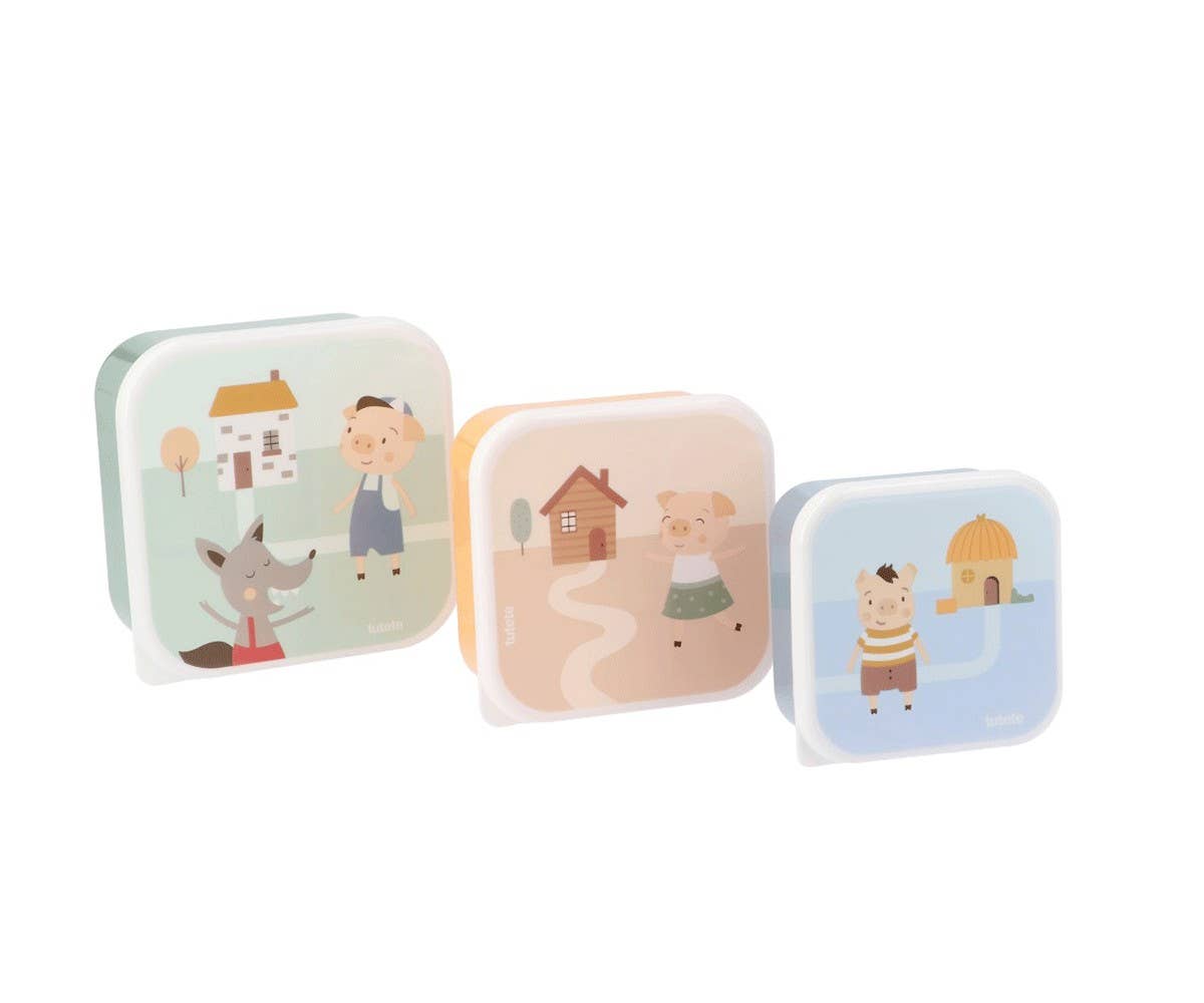 Tutete - Wholesale Lunch Bag/Box - Kids - 3 Lunch Boxes The Three Little Pigs0