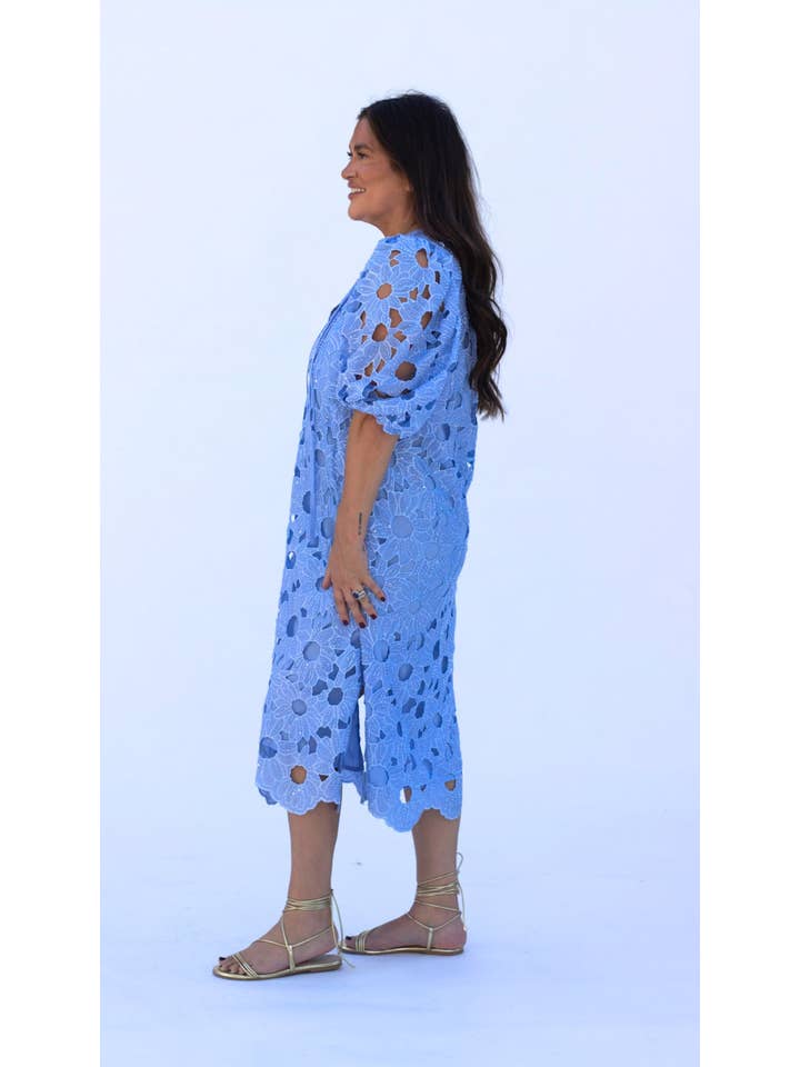 BuddyLove - Wholesale Dress - Women's - Pamela Poppy Blue Beaded Floral Lace Maxi Dress1