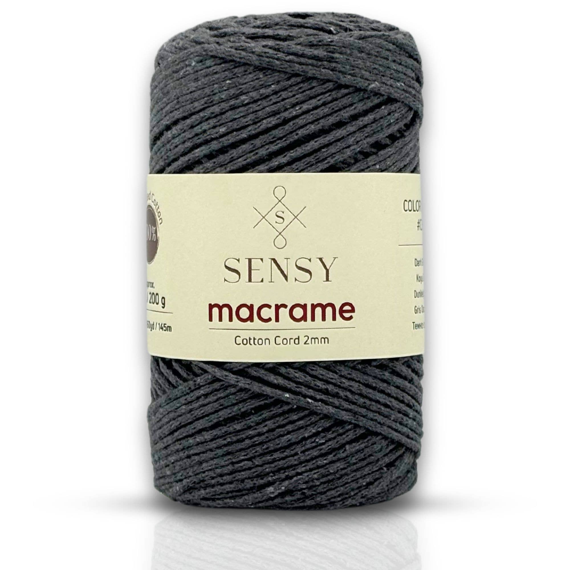 Sensy - Wholesale Yarn - Sensy Premium 2mm - 160 yards 100% Recycled Cotton Macrame Cord4