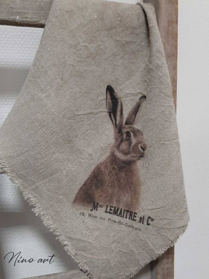 Shabby sierdoek gekleurde haas voor wholesale door Nino-Art