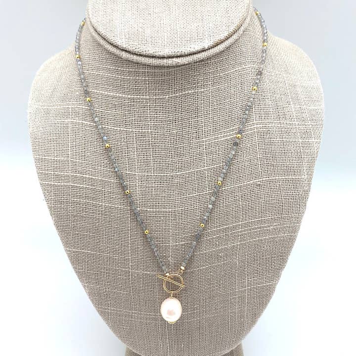 In2 design - Wholesale Pendant/Charm Necklace - Carol Necklace gem, labradorite1