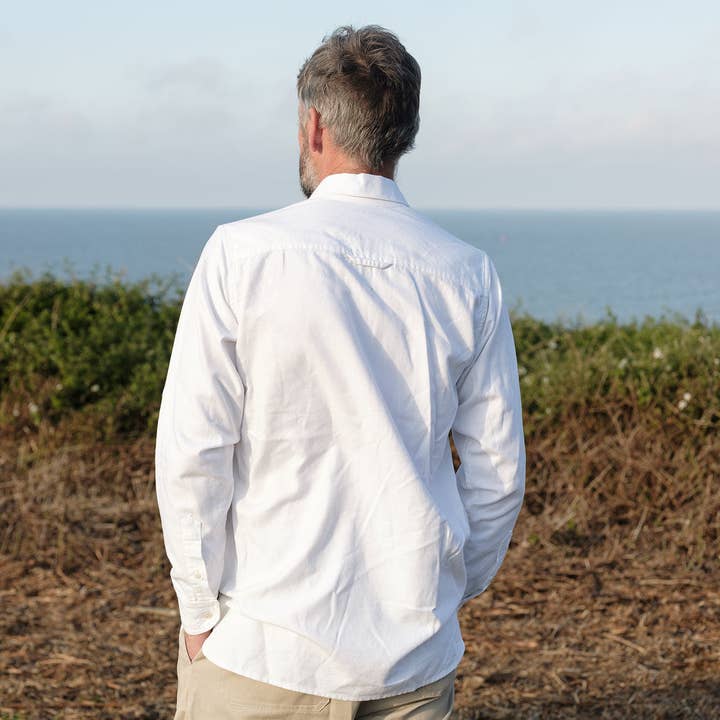 Yarmouth Oilskins – wholesale Buttoned-down shirt – Men's – The Yarmouth Shirt - White2