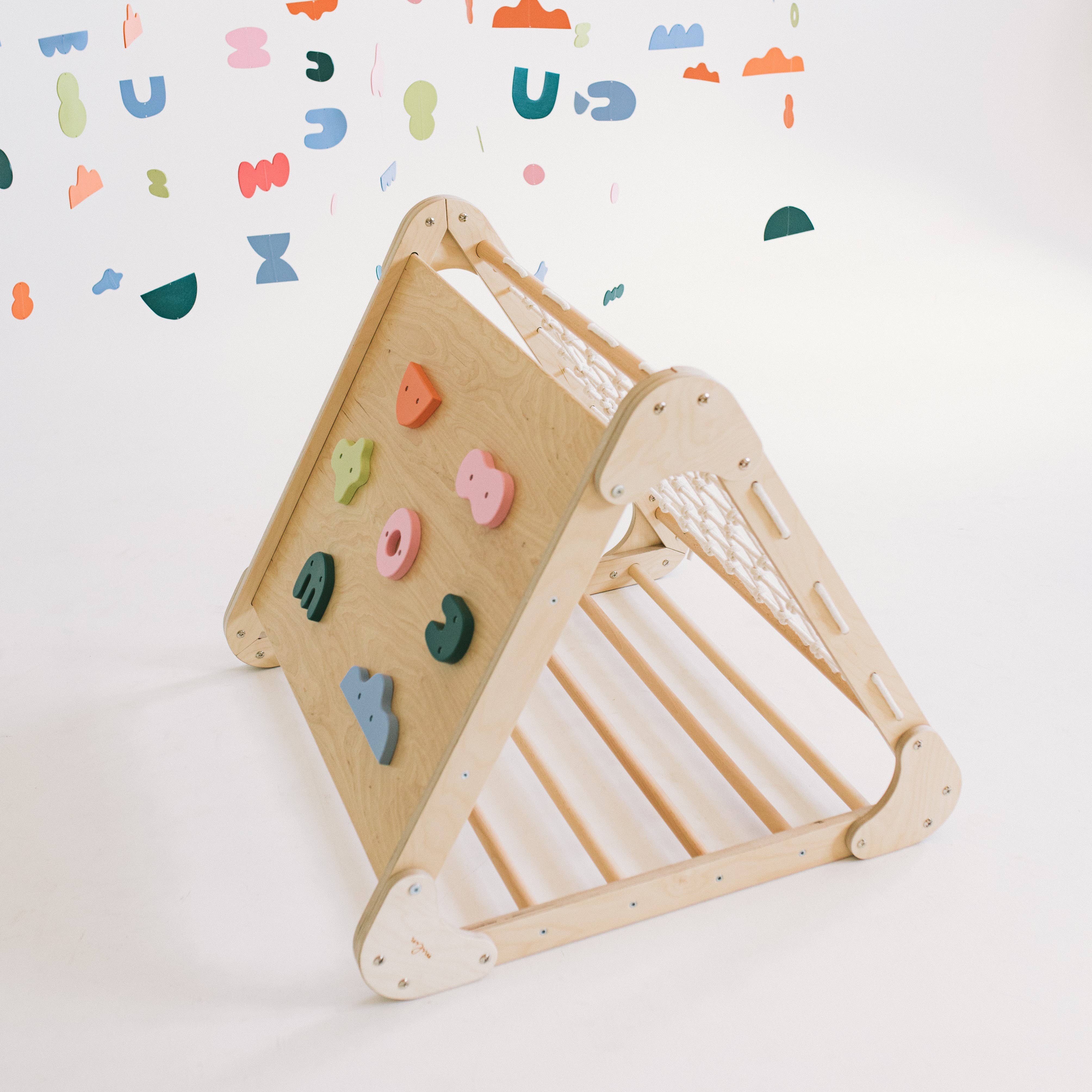 milin - Wholesale Wood Toy - Kids - Triple Climber Triangle 3in1, wooden indoor activity4
