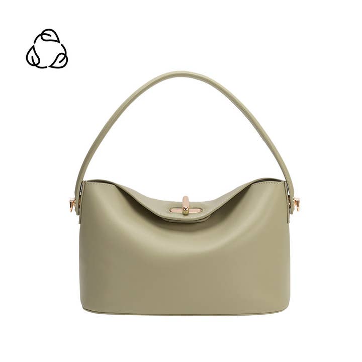 Sac bandoulière en cuir végan recyclé Lana Mint Pré-commande 30/1 pour la vente par Melie Bianco