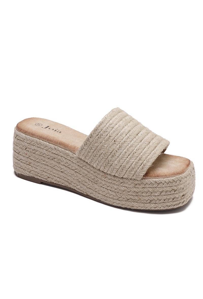 Joia Paris - Wholesale Clogs - Women's - Trendy platform wedge mule in straw JN-728