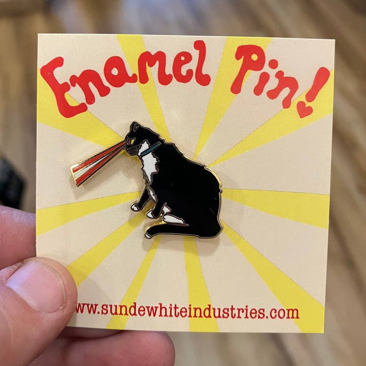 Sunde White Industries – Engroshandel Reversnål/knap – Laser Cat emalje Pin0