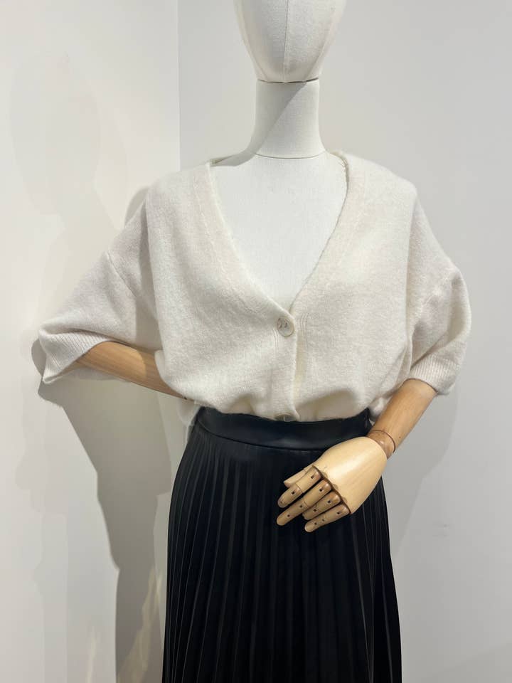 Colete de malha de mangas curtas 30% baby alpaca outono - Orice por atacado de Orice