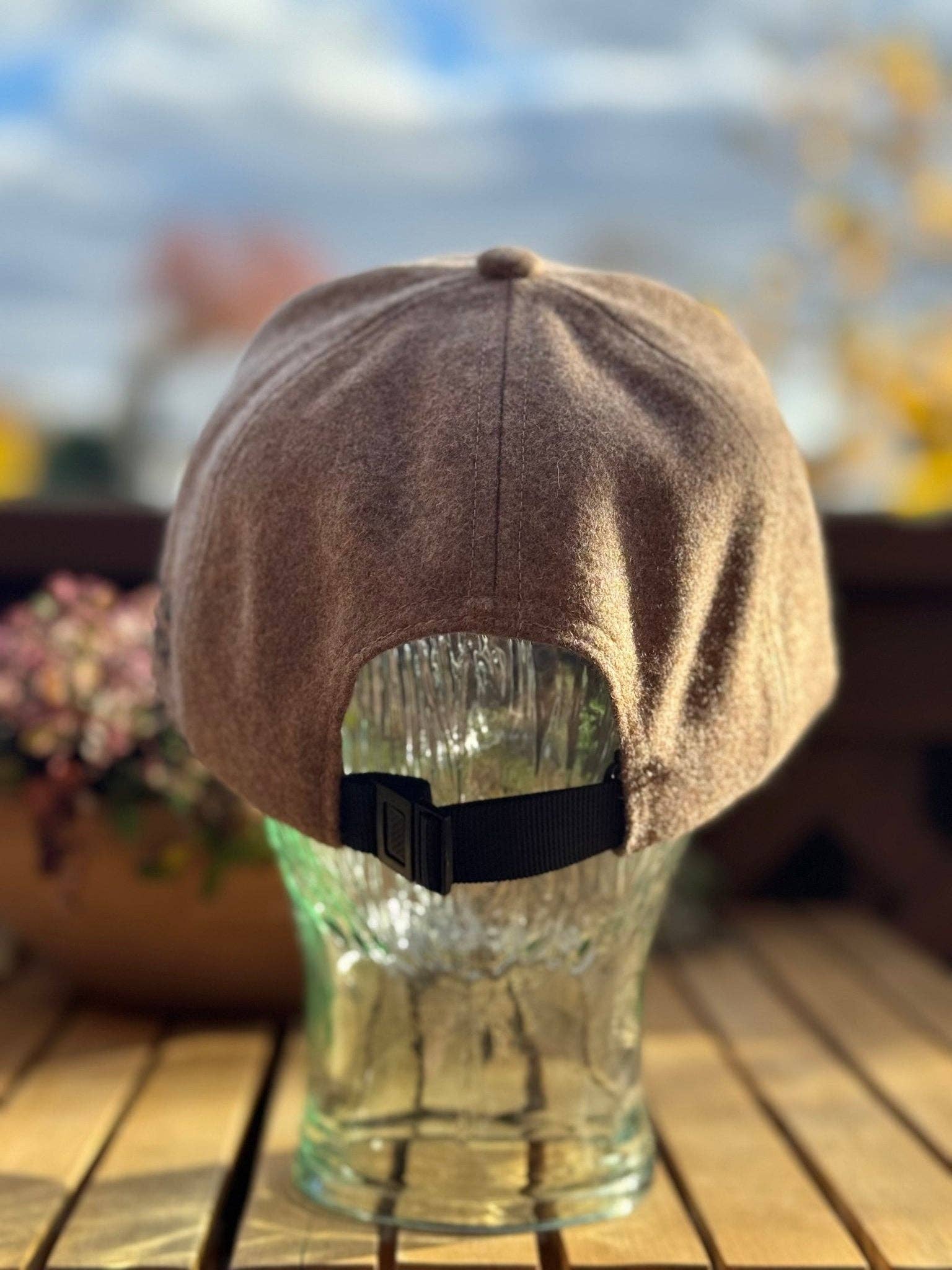 JEWISHJOY.co - Wholesale Flat Brim Cap - Unisex - Brown Cashmere Hamsa Hat - Jewish Gift2