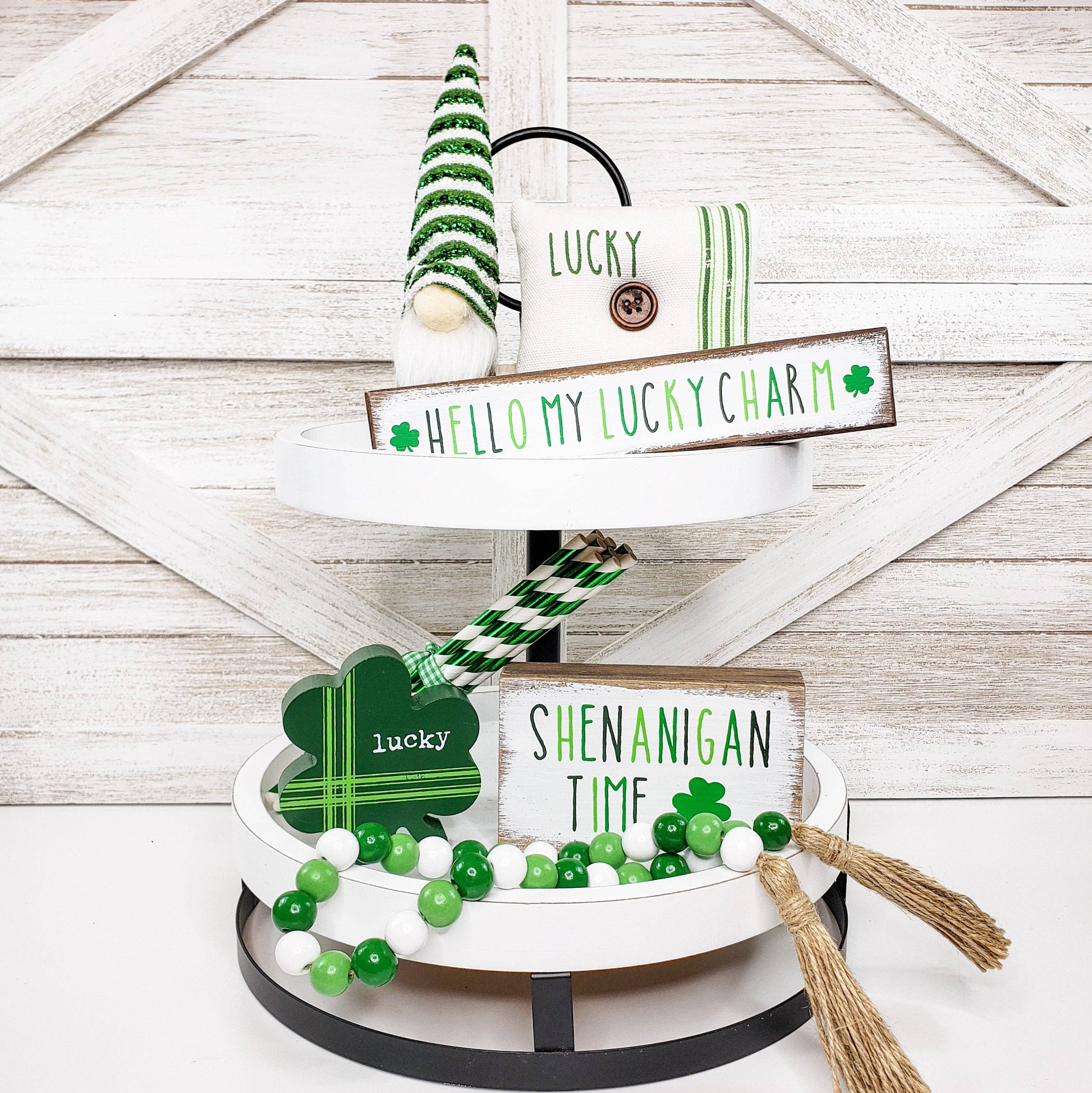 Liz + Ivy - Wholesale Decorative Tray - Valentine & St. Patrick's Day Combo Tiered Tray Bundle4