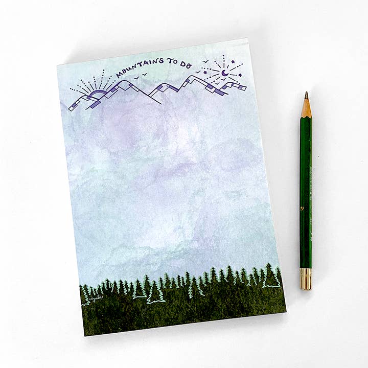 Mountains To Do Notepad -5x7 Tolles Naturabenteuer im Freien für den Großhandel von Cynla