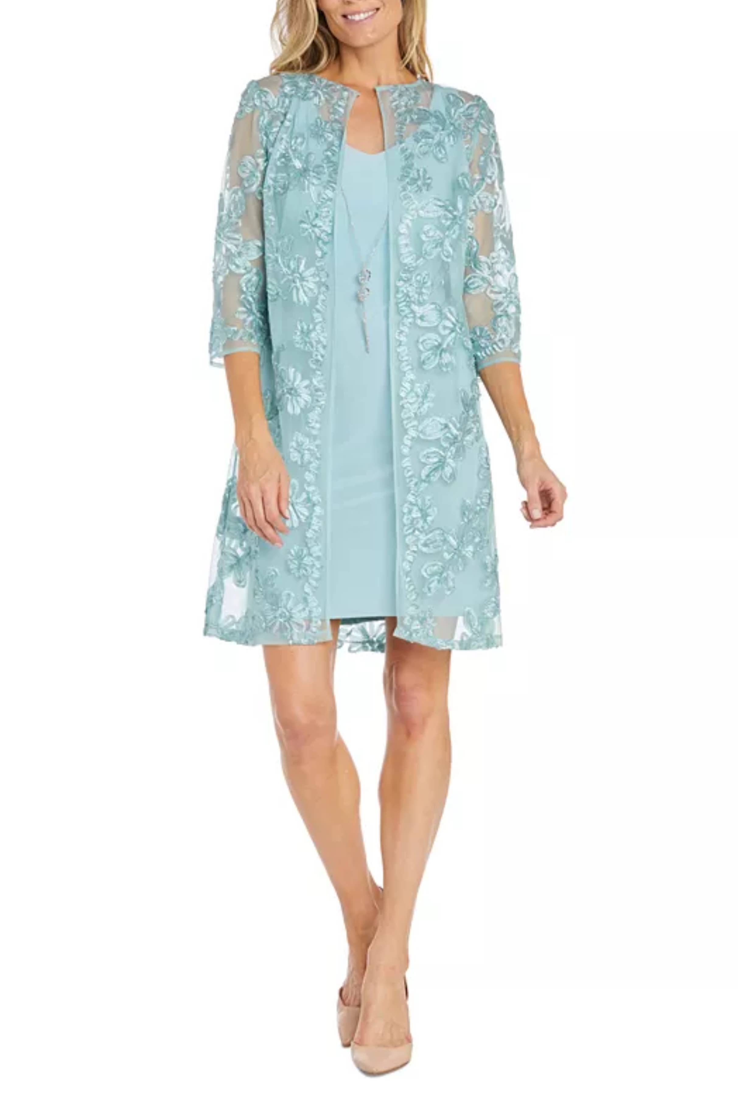 SLATE RM Richards 2-Pc Soutache Embroidered Jacket Dress for wholesale on Faire