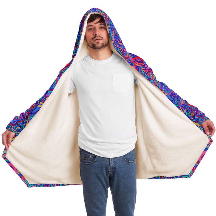 Raiana's Vibes - Wholesale Hoodie - Women's - Festival Cloak, Hooded Cloak, Cloak With Hood, Cloak, Rave Outfit, Rave Clothing Women, Men's Cloak, Psychedelic Clothing, Wizard Cloak