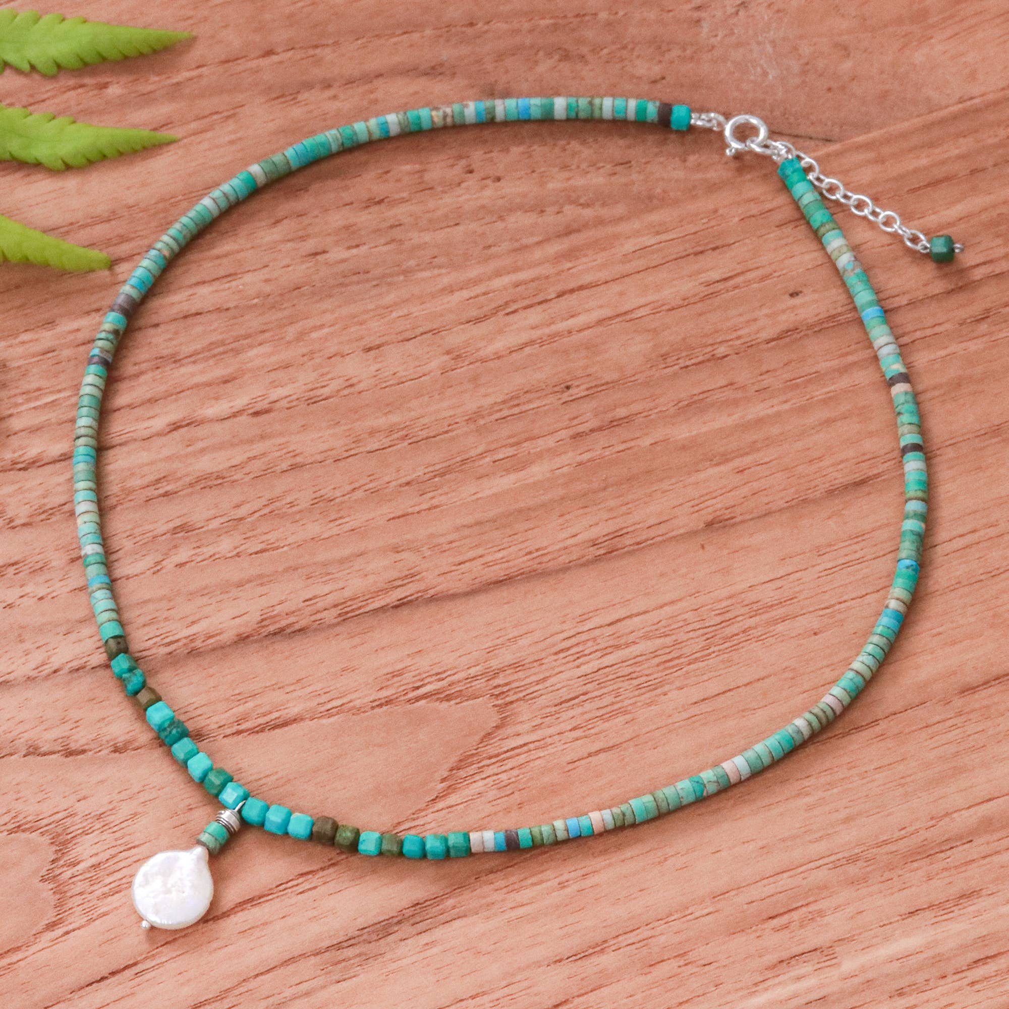 NOVICA - Wholesale Pendant/Charm Necklace - Novica Handmade Aquatic Moon Pearl Beaded Pendant Necklace2