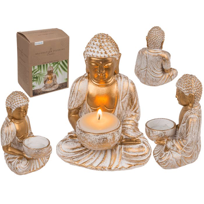 Decoration figurine, Buddha, with tealight for wholesale by Out of the blue KG