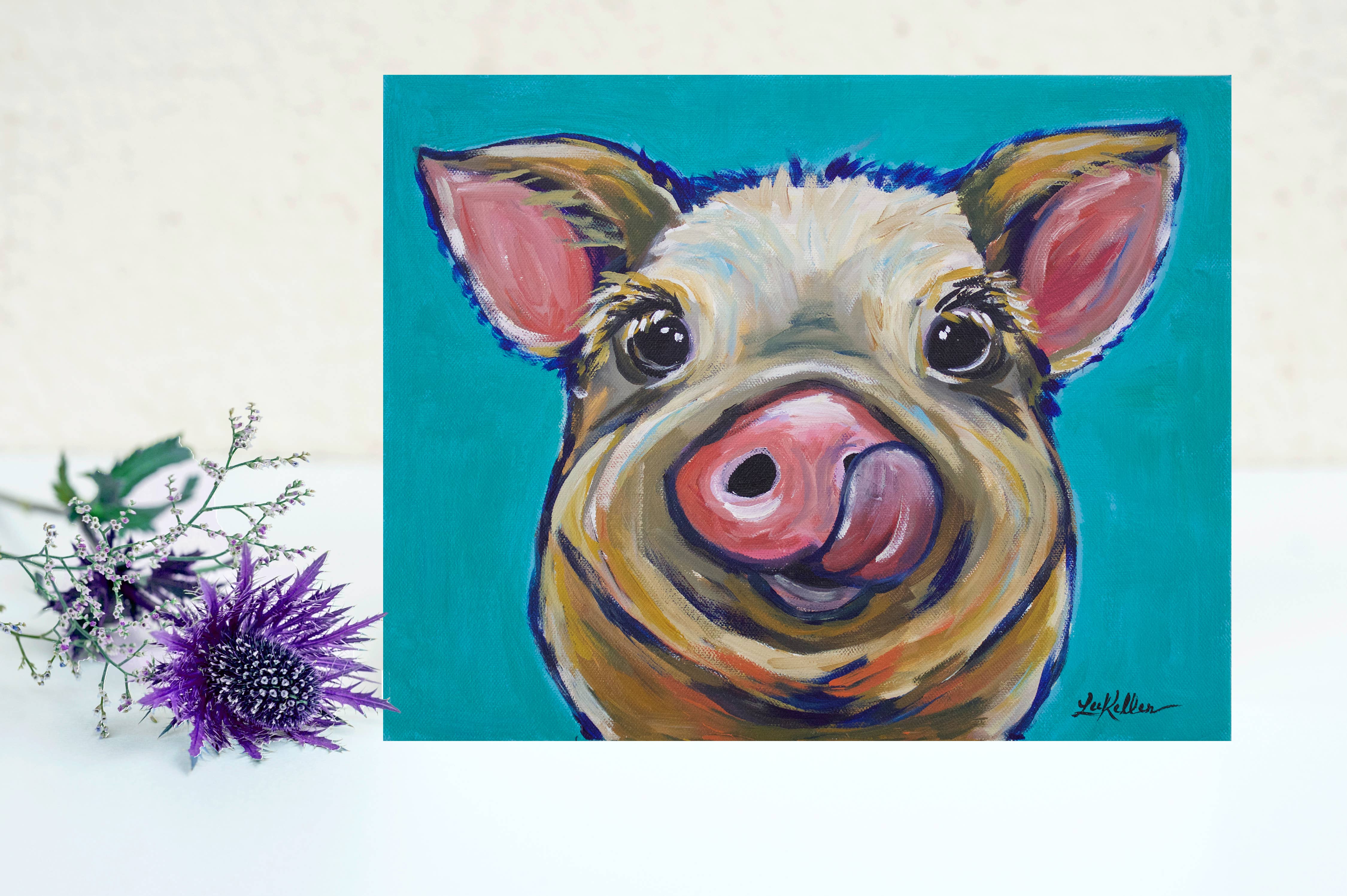 Hippie Hound Studios - Wholesale Sign - Metal Sign, Pig Tin Sign, 'Caesar' the Pig Sign on Metal1