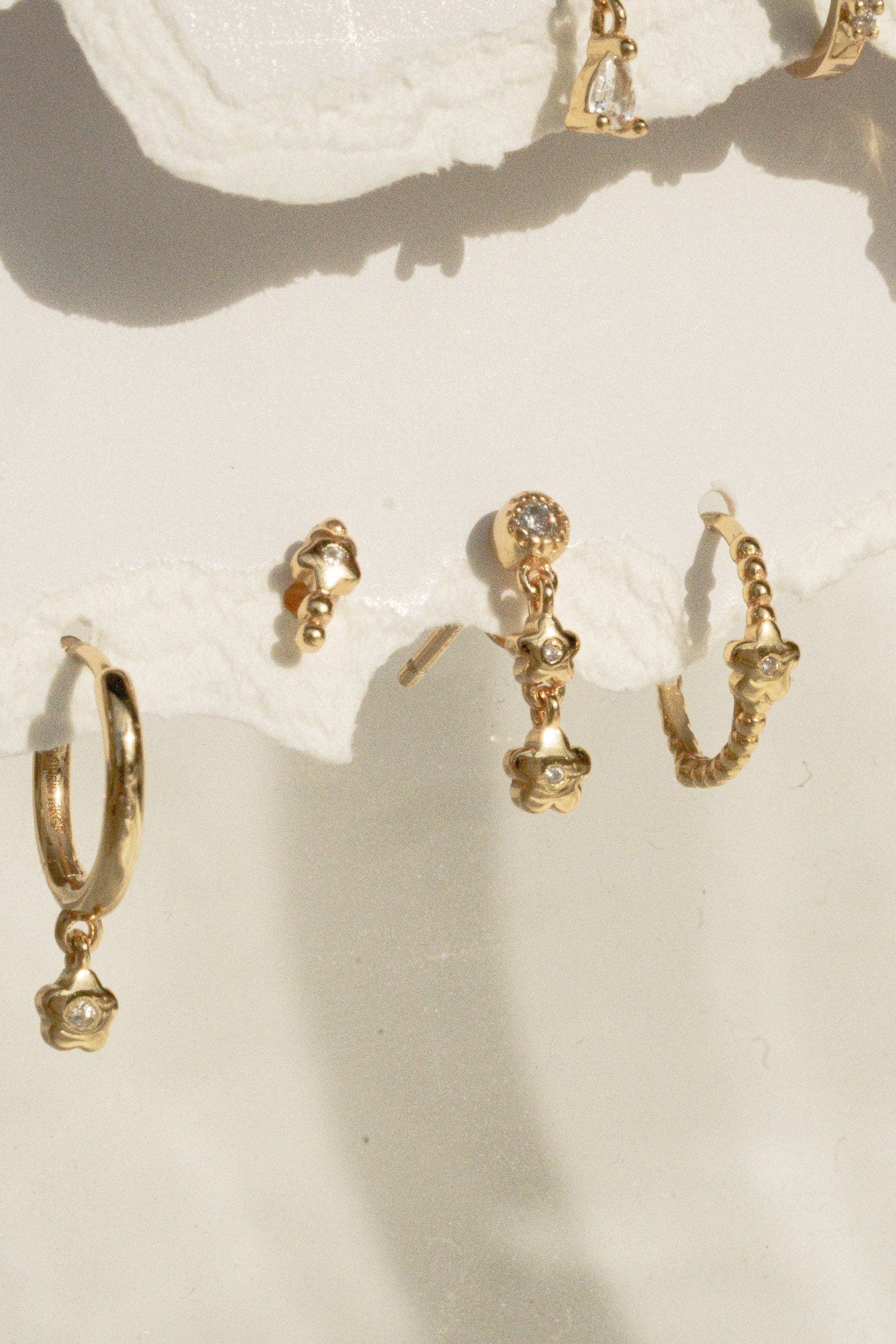 S-kin Studio Jewelry - Wholesale Dangle Earrings - Lucille Flower Earrings Set - 18K Gold Filled7