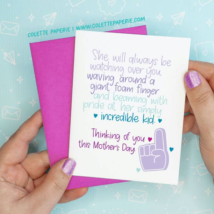 Mother's Day - Watching Over Sympathy Greeting Card for wholesale by Colette Paperie