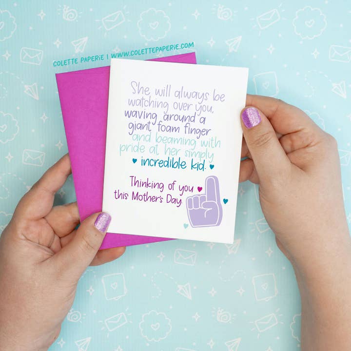 Mother's Day - Watching Over Sympathy Greeting Card for wholesale by Colette Paperie