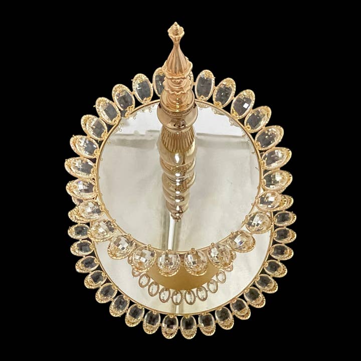 Decor N Beyond - Wholesale Cake Stand - Two Tier Mirror Top High Tea Cake Stand9