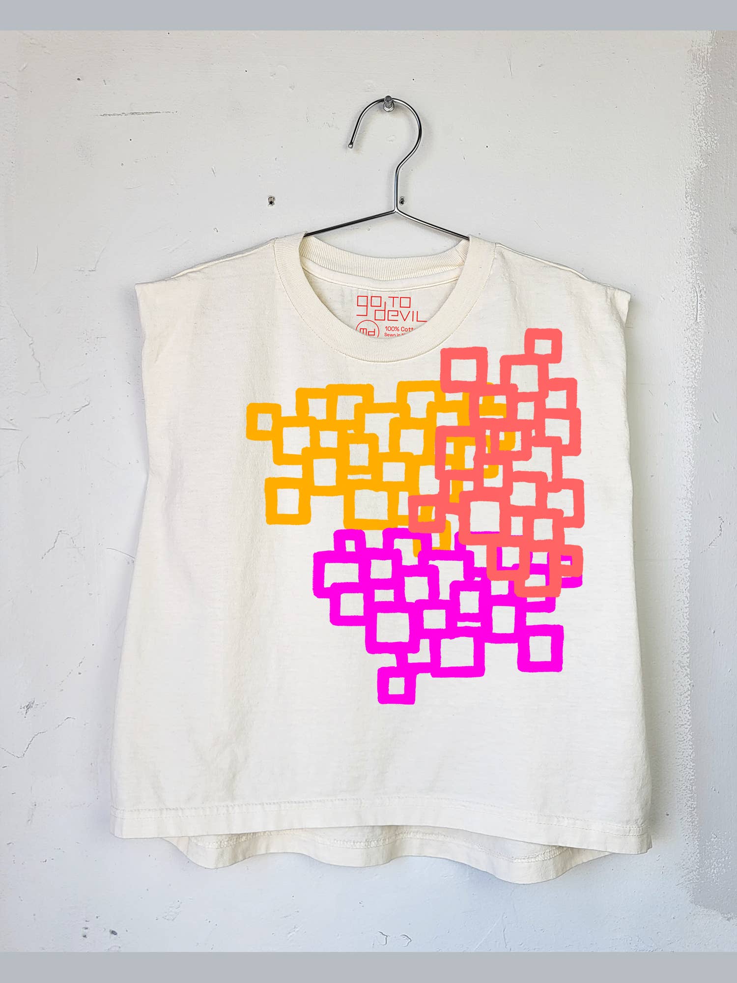 Go To Devil – Großhandel T-Shirt mit Siebdruck – Damen – Squares Heavyweight Muscle T-Shirt für Damen1