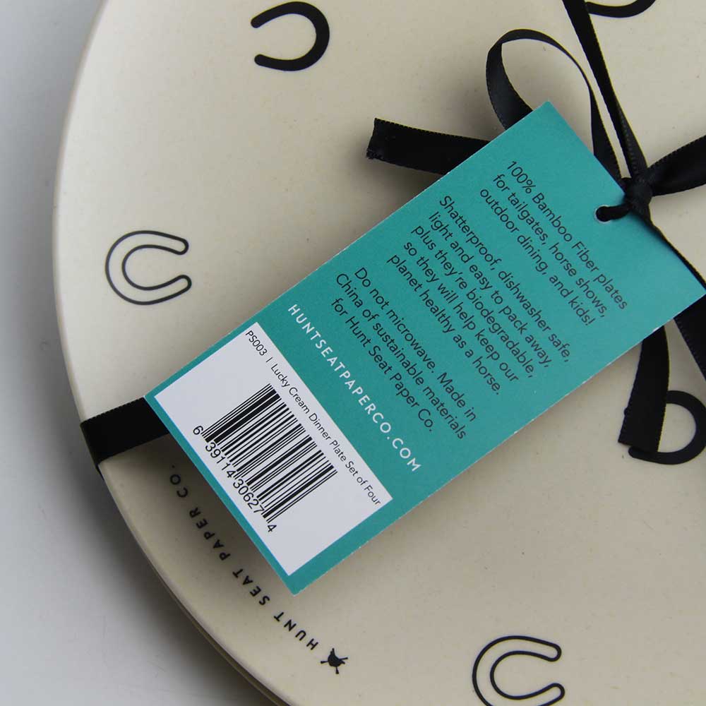 Hunt Seat Paper Co. - Wholesale Dinner Plate - Lucky Cream Dinner Plate - Set of Four3