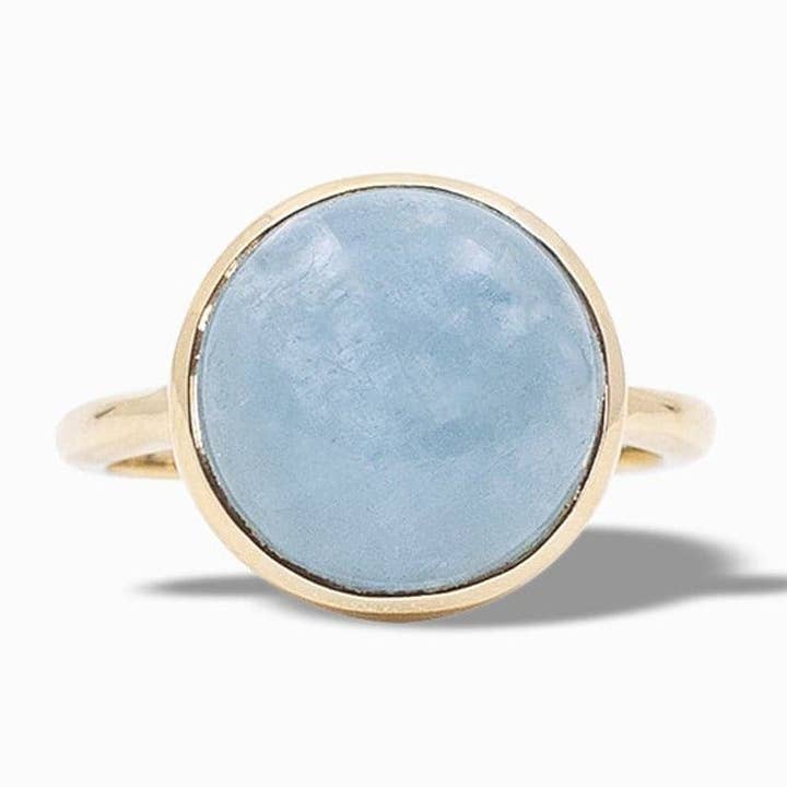 Rainbow Ring i uigennemsigtig akvamarin for engroshandel hos Laura Foote Designs